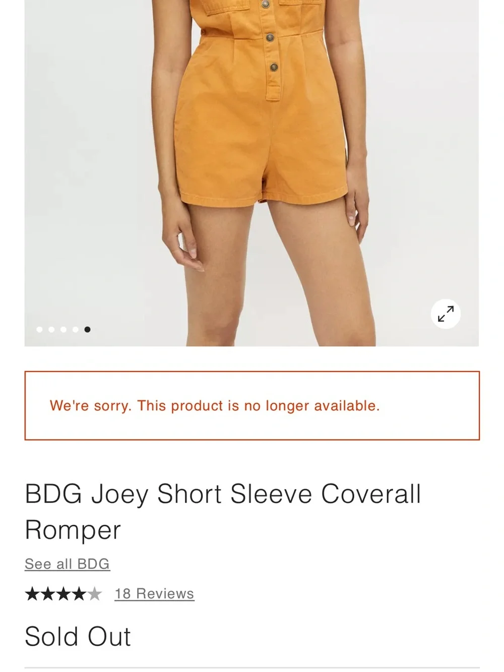 BDG Urban Outfitters Denim Utility Romper / Jumpsuit, Size XS, NWOT, $95 MSRP - Picture 6 of 11